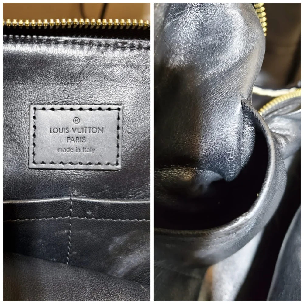 LOUIS VUITTON Black Malletage Alma PM Bag